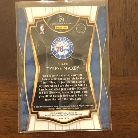 Tyrese Maxey Panini Select Rare Flash Rookie Card - Picture 2 of 2